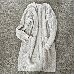 Pink Lily Long Cream Cardigan